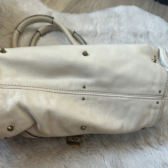 Authentic Chloe Cream Gold Satchel with Luxurious Accents